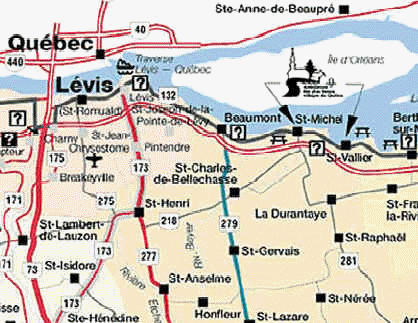 Plan de la rgion incluant Saint-Charles au centre